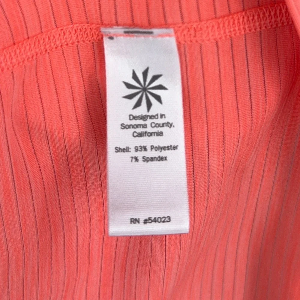 Athleta Racerback Tank Top Womens S Polyester Spandex Coral Striped